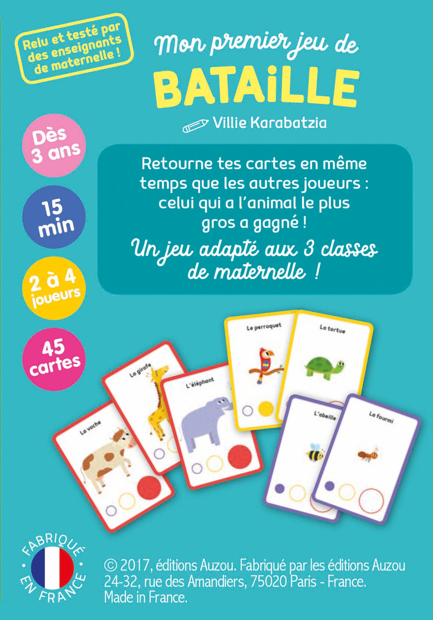 Jeux de cartes - Mon premier jeu de bataille - animaux du monde