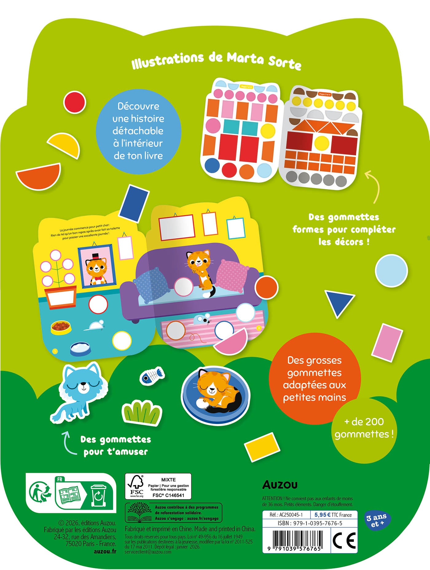 Gommettes formes - l'aventure de petit chat