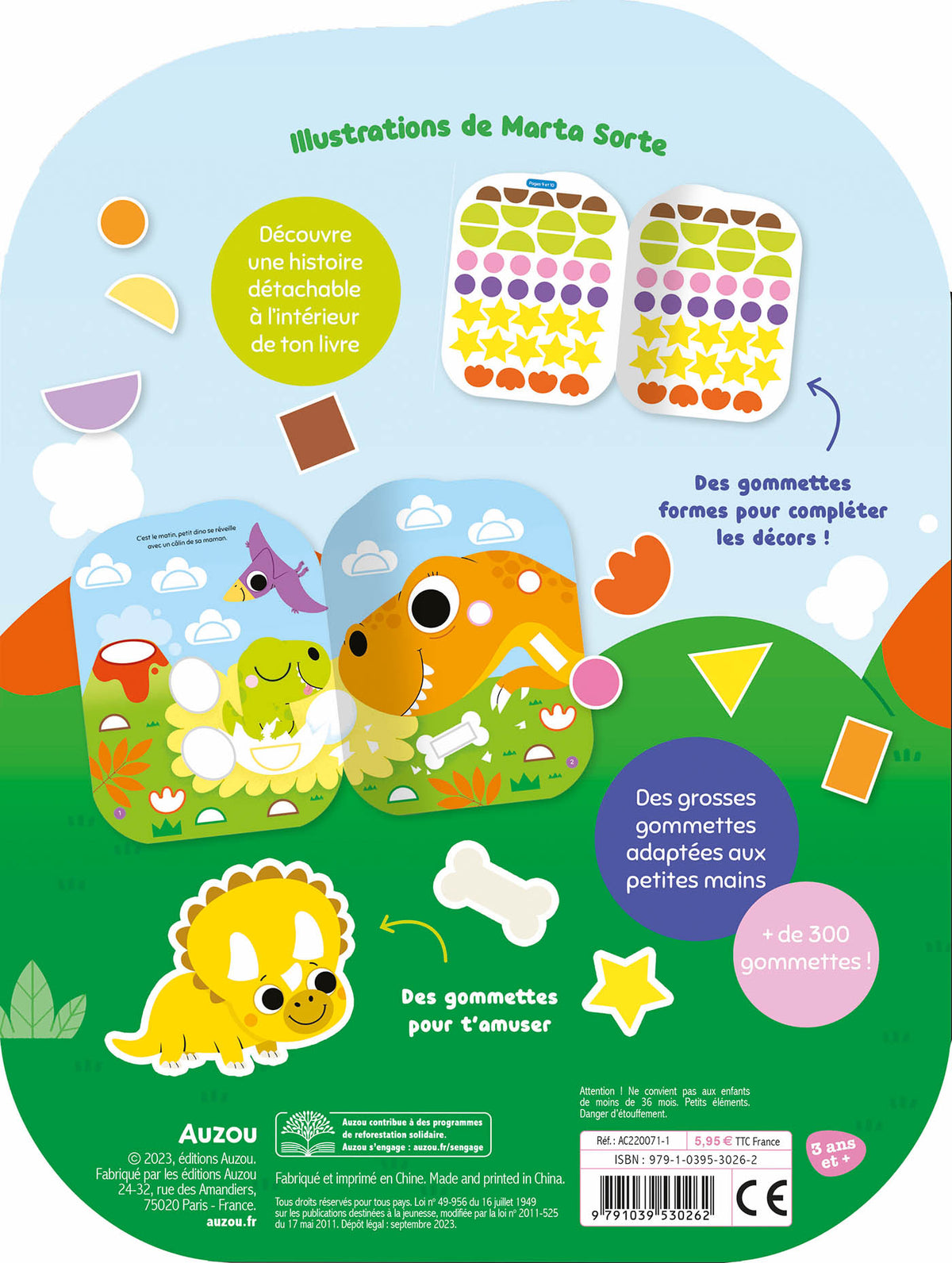 Gommettes formes - l'aventure de petit dinosaure