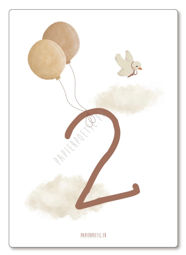 Carte “Anniversaire 2 Ans”