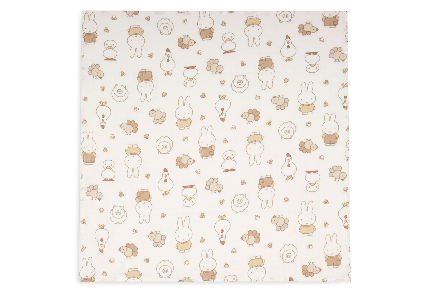 Lange Gaze de Coton 70x70cm - Miffy Family Farm - 3 Unités