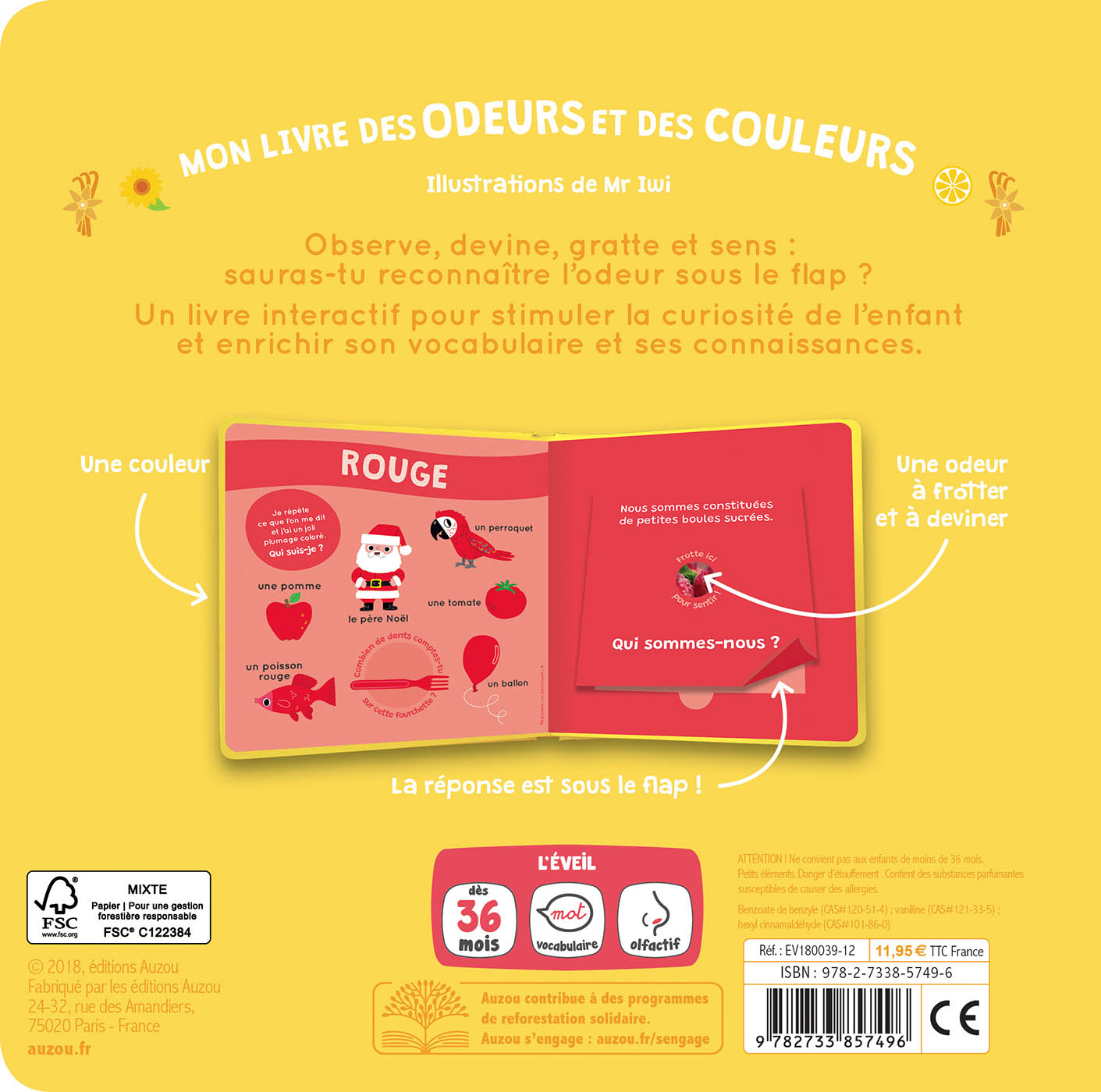 Mon livre des odeurs et des couleurs - Mes premières odeurs