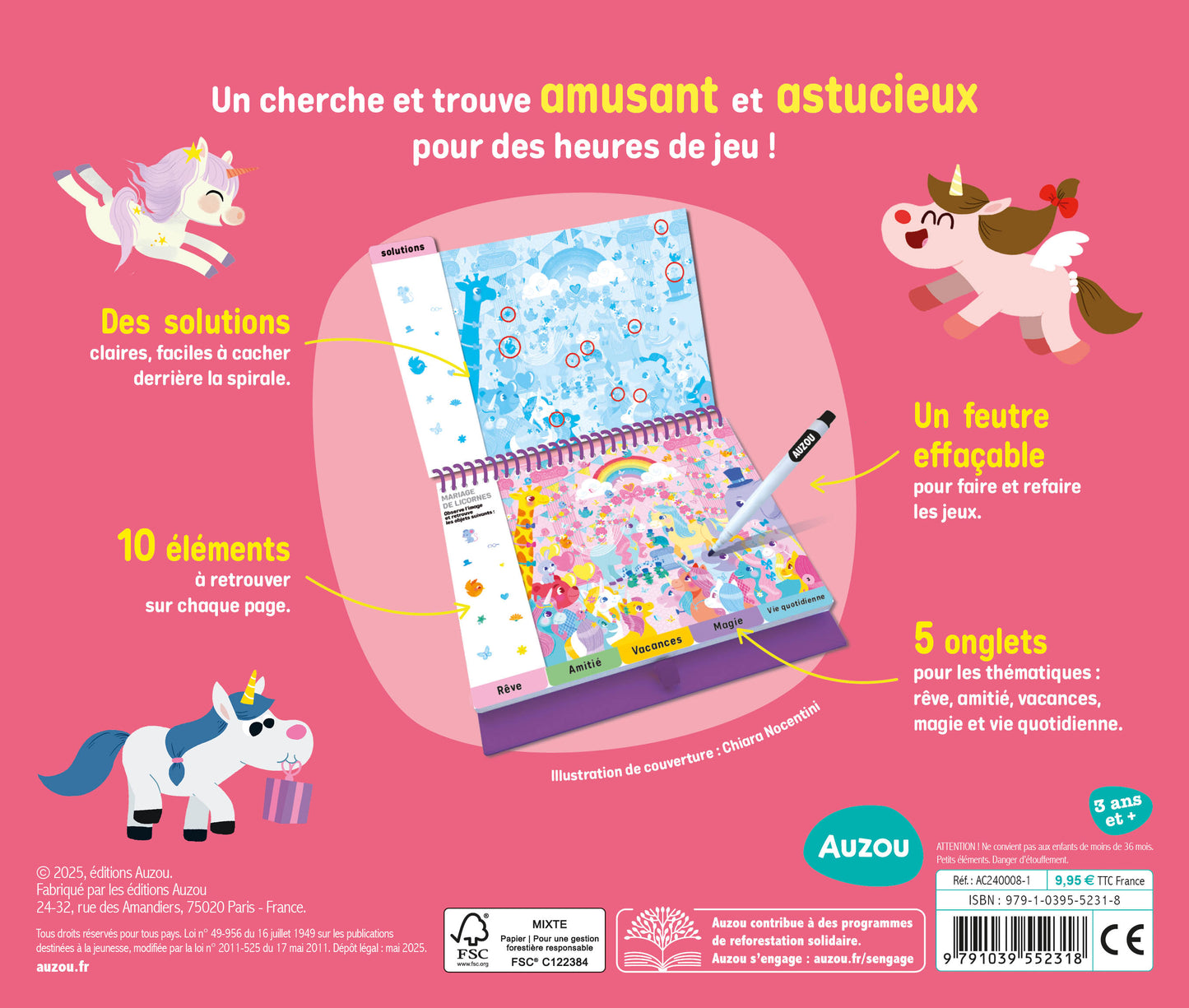 Bloc note Cherche et trouve licorne