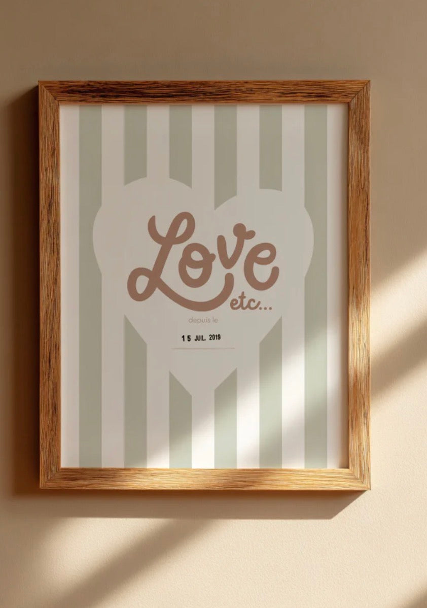 Affiche Love etc … rayures