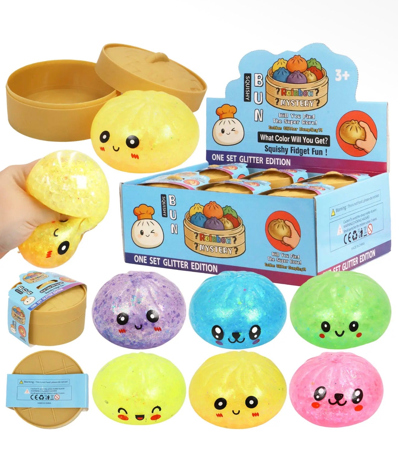 Squishy BAO Dumpling pailleté avec billes
