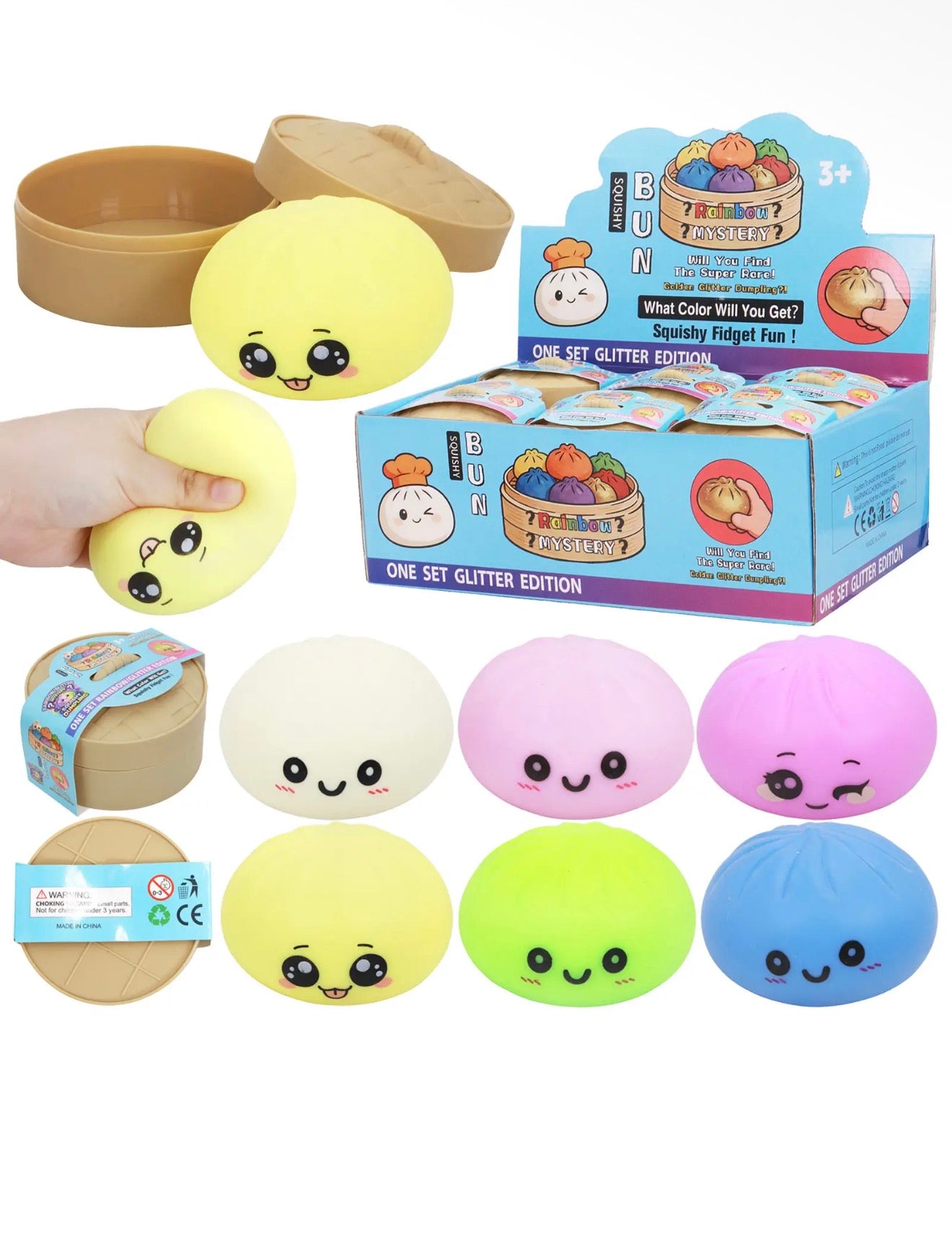 Squishy solide en forme de BAO/ dumpling rempli de gel