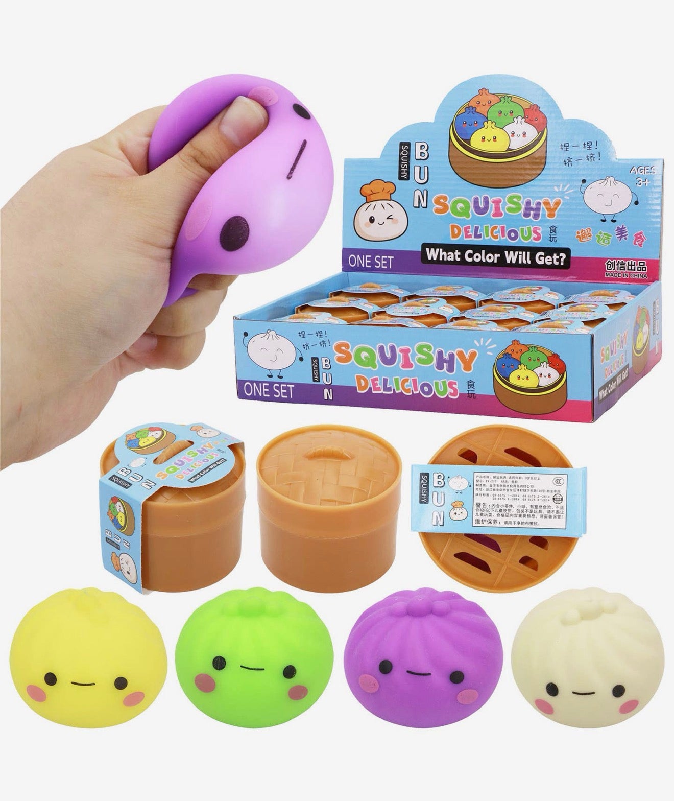 Mini Bao Dumpling - squishy moelleux rempli de slime doux - 2 pouces