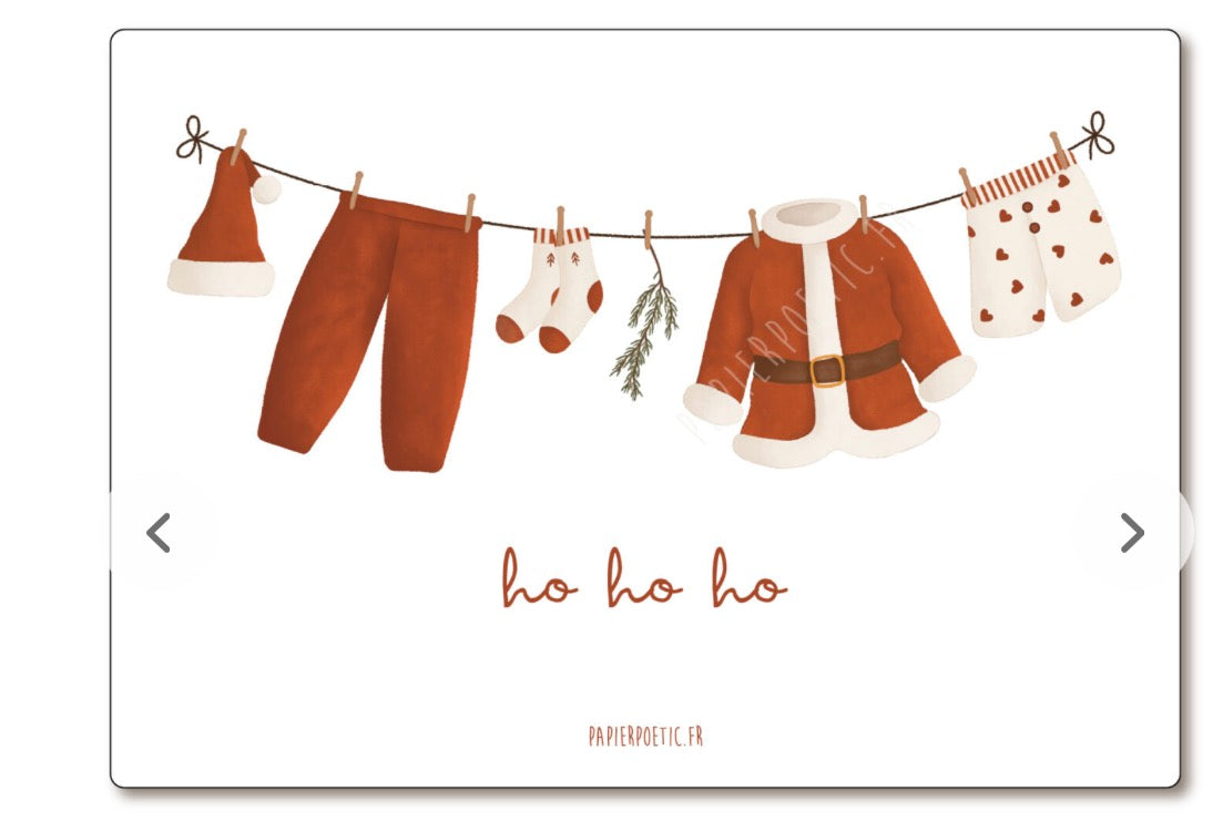 Carte Fil À Linge Du Père Noël