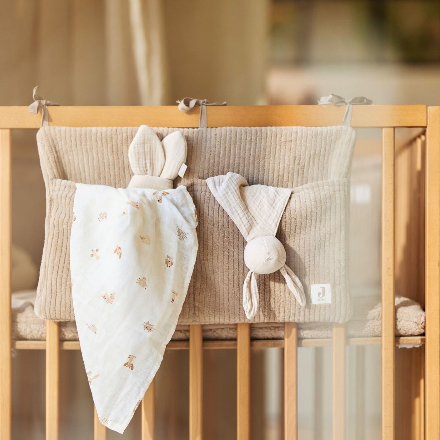 Doudou attache sucette Bunny Ears Nougat