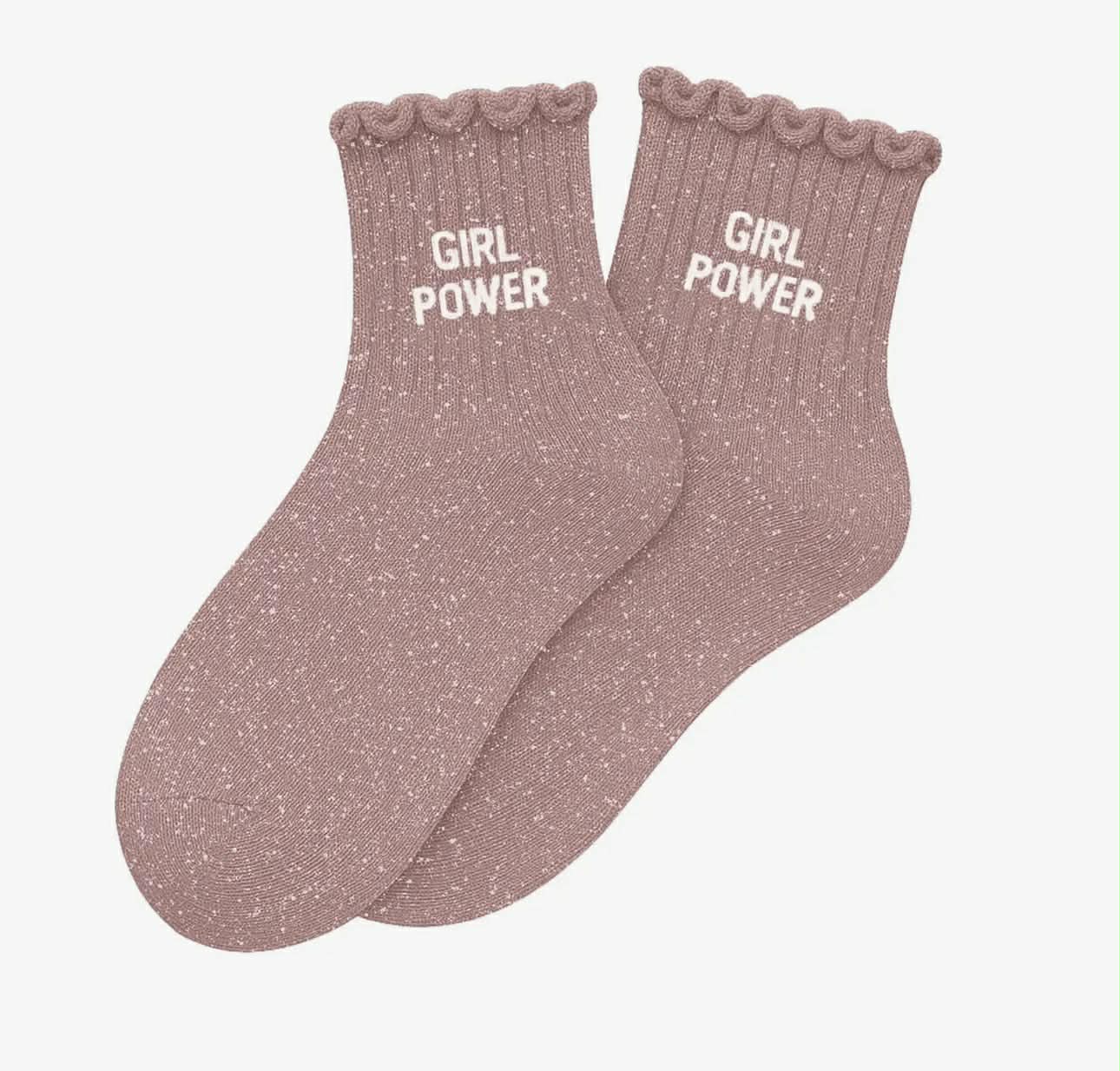 Chaussettes enfants à paillettes - Girl Power Rose Gold