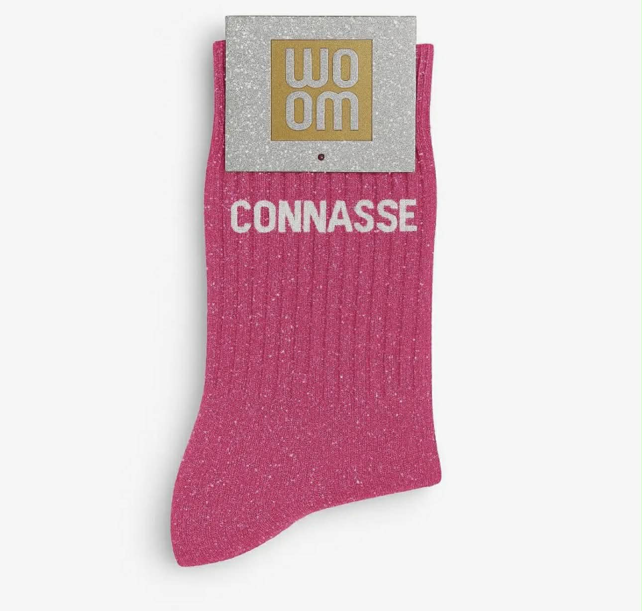Chaussettes à paillettes - Connasse rose Fushia