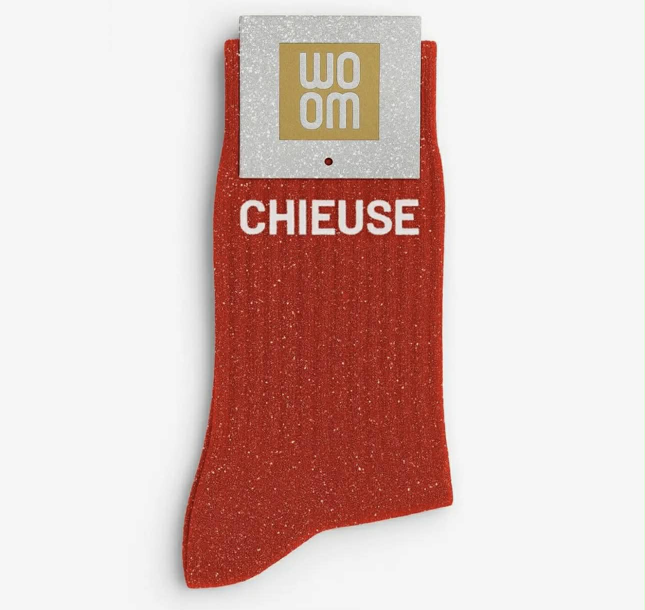 Chaussettes à paillettes - Chieuse rouge