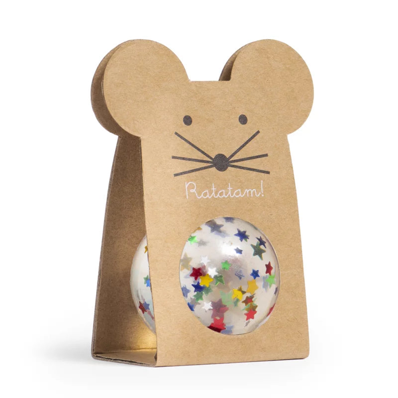 Balle rebondissante souris pailletée – Étoiles