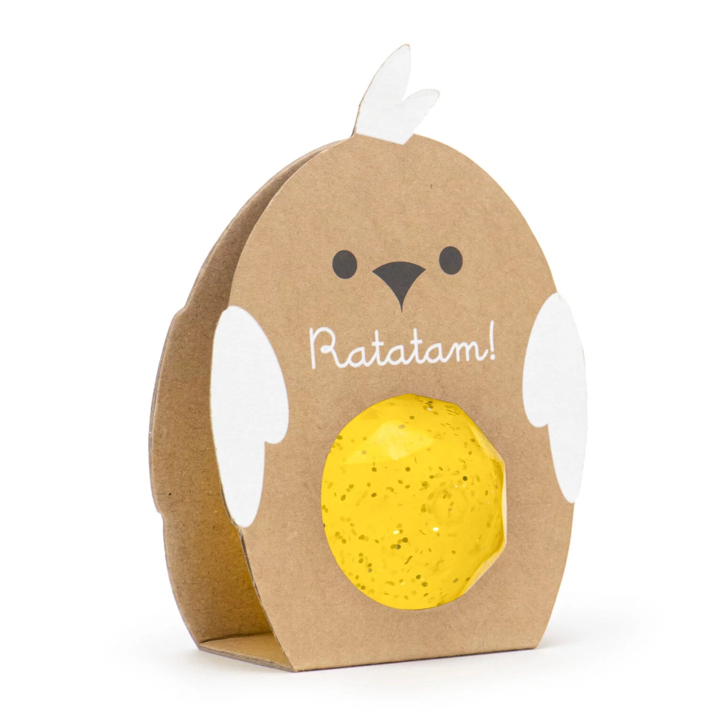 Balle rebondissante facettes oiseau – Jaune