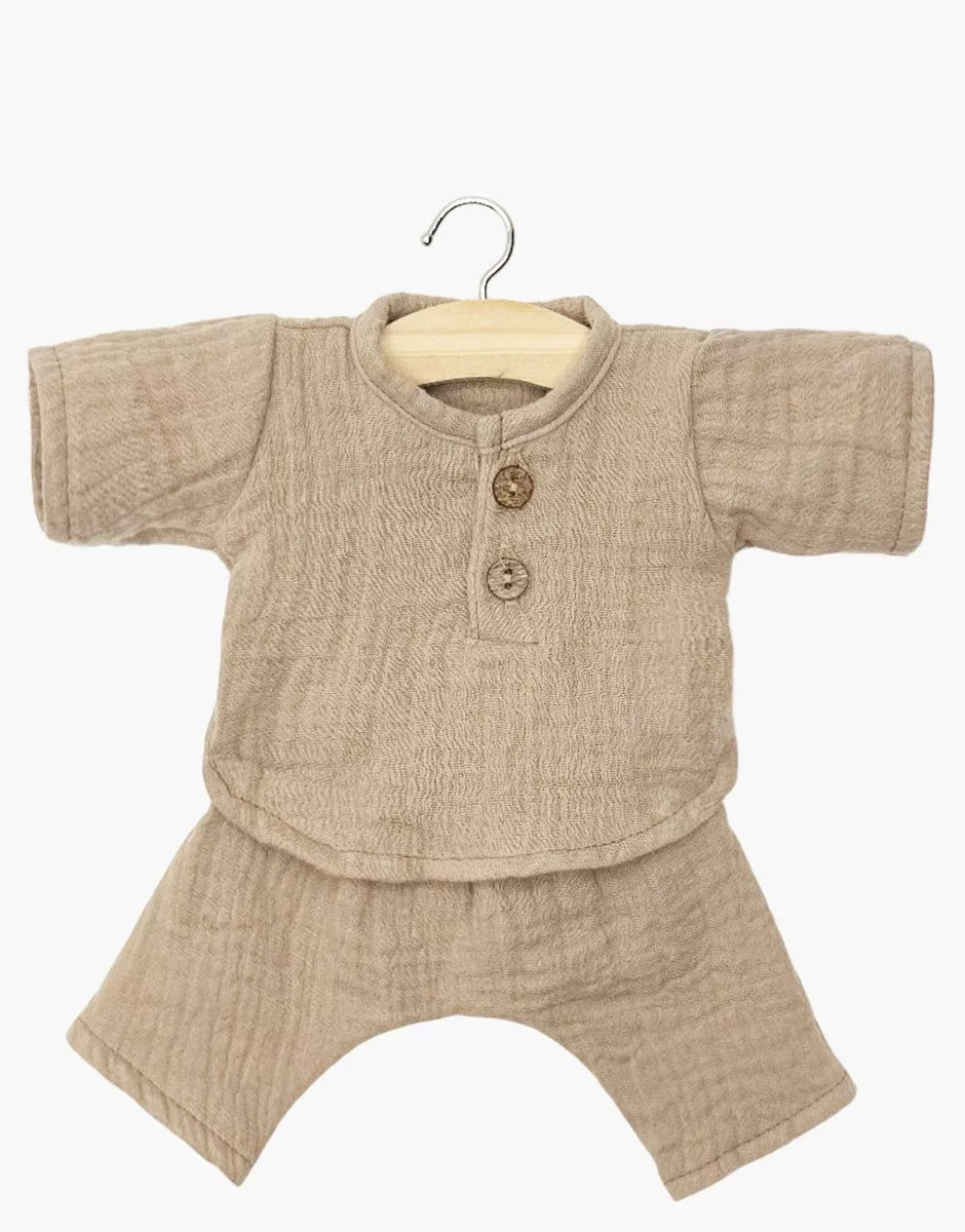 Babies – Ensemble Andrea en gaze de coton moka CB.10.641