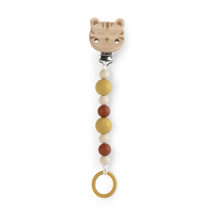 Attache-tétine bois silicone - La forêt de Mawa