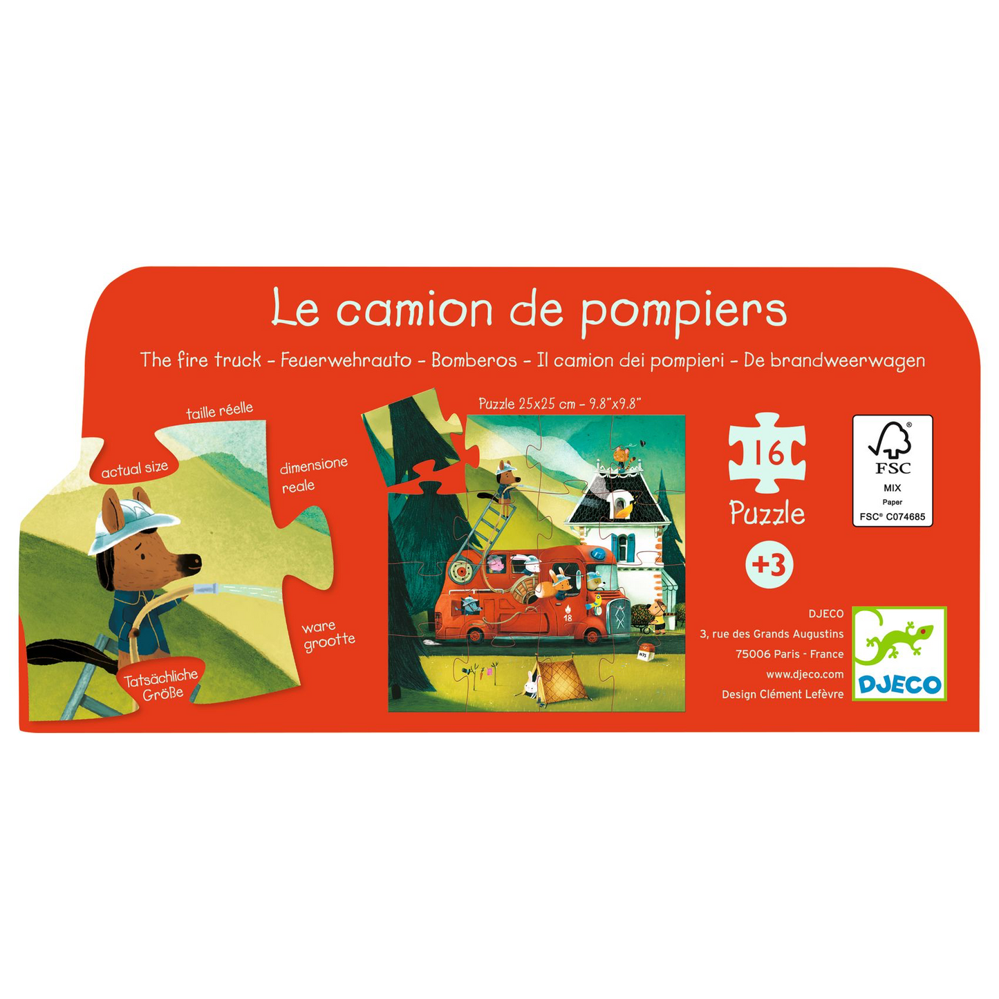 Le camion de pompier - 16 pièces