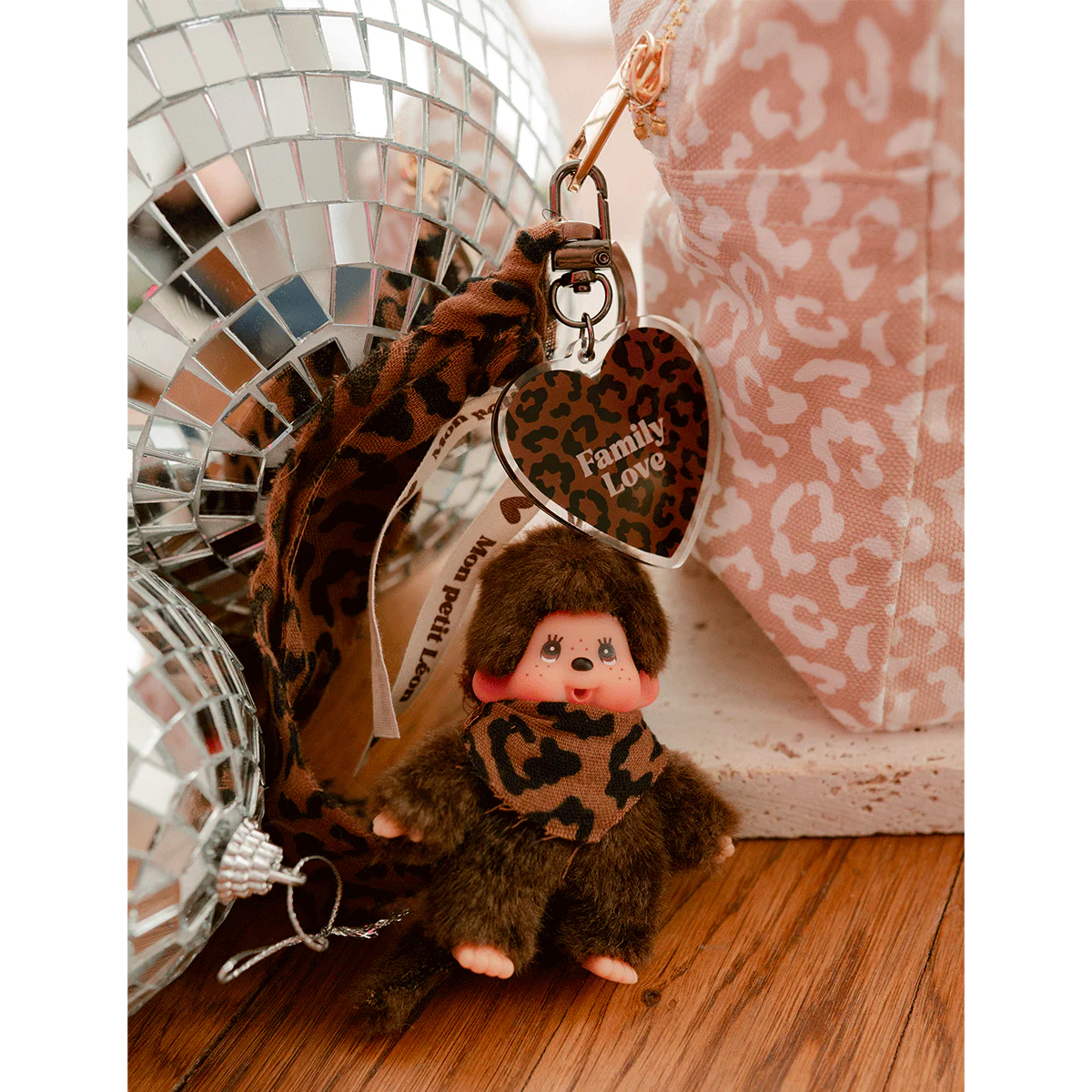 Porte-clé Léopard marron foncé - Family Love