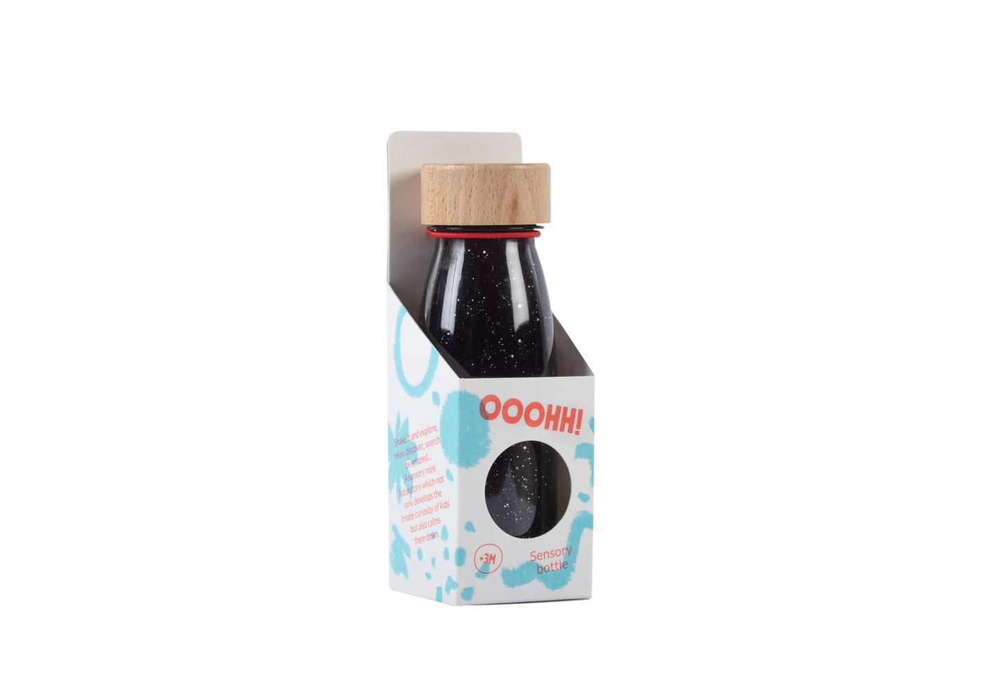 Bouteille sensorielle à paillettes - noir