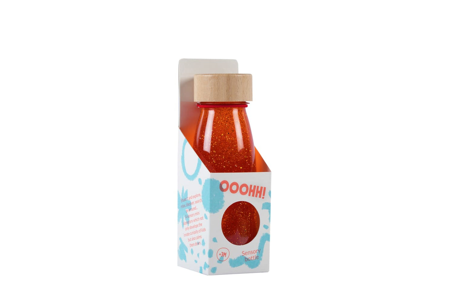 Bouteille sensorielle à paillettes - orange
