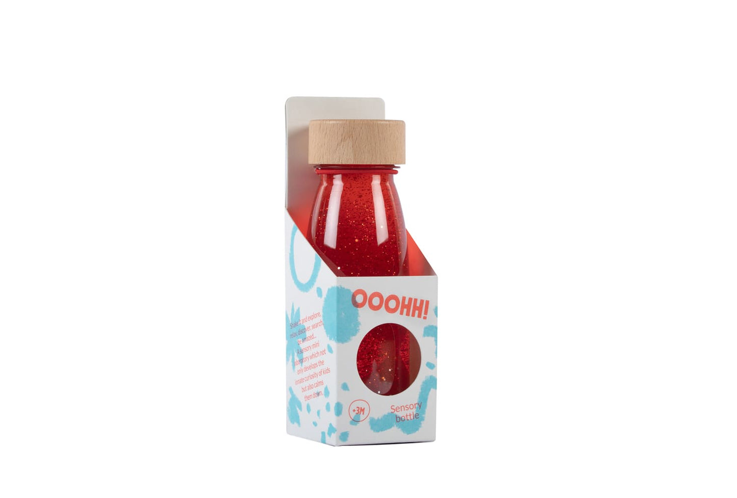 Bouteille sensorielle à paillettes - rouge
