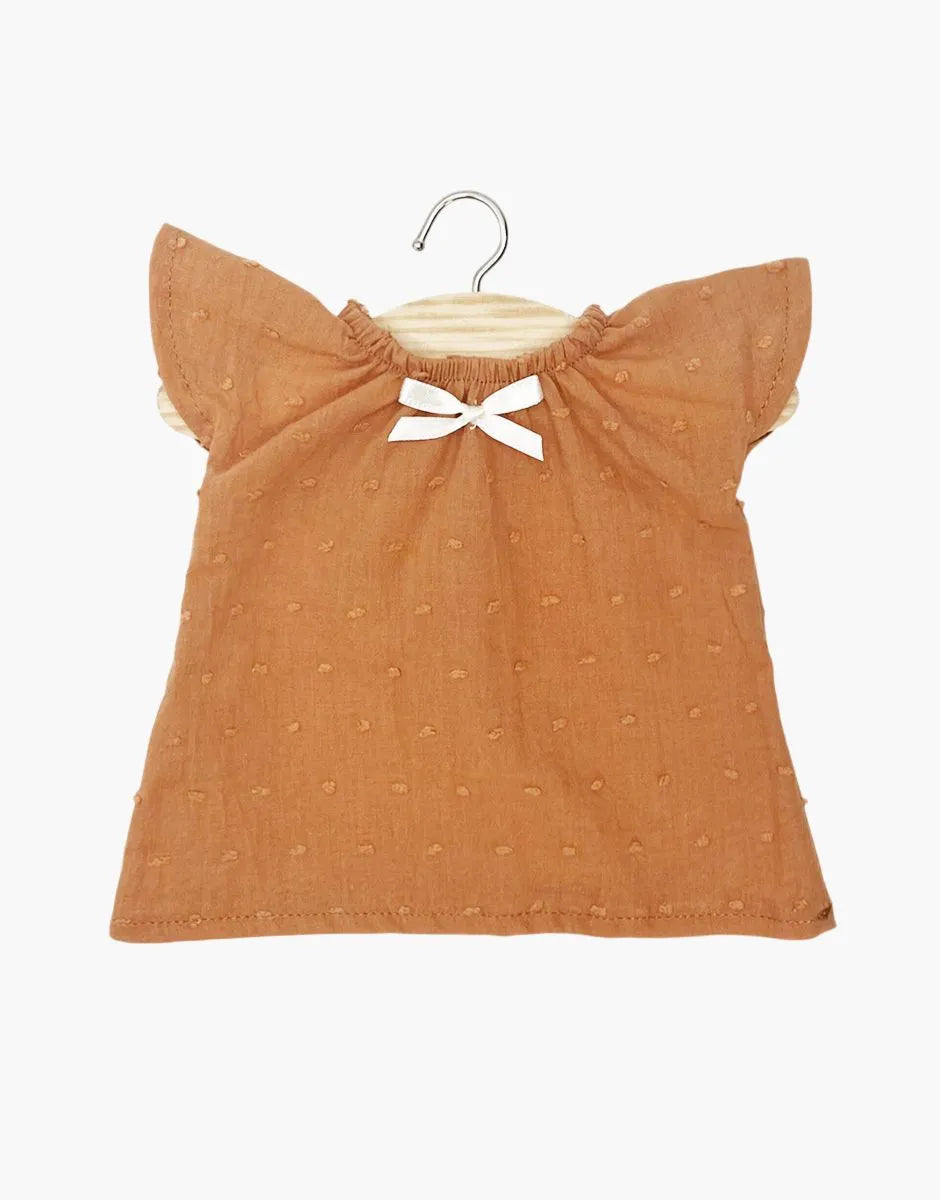 Chemise de nuit Mary en coton plumetis cassonade