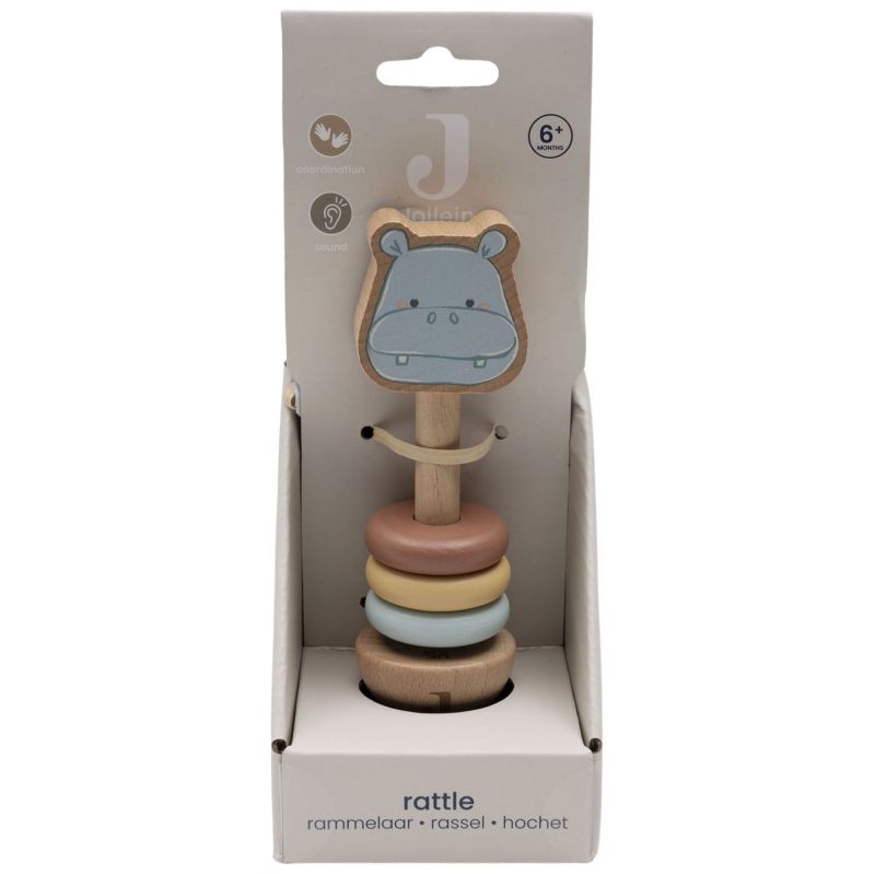 Hochet en bois - Hippo Happy