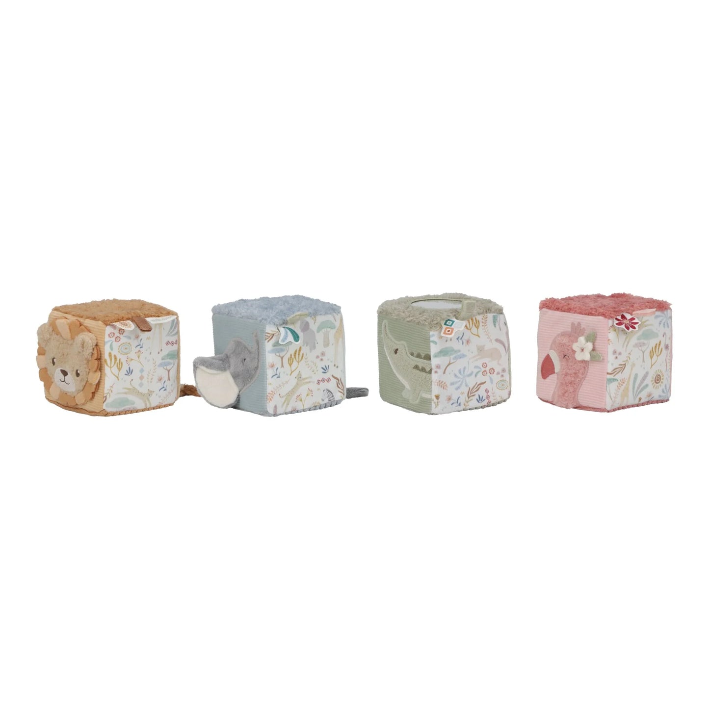 Lot de 4 cubes doux - Safari Friends