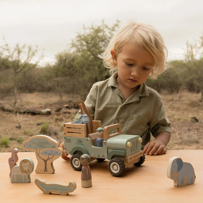 Voiture de Safari et animaux en bois - Safari Friends
