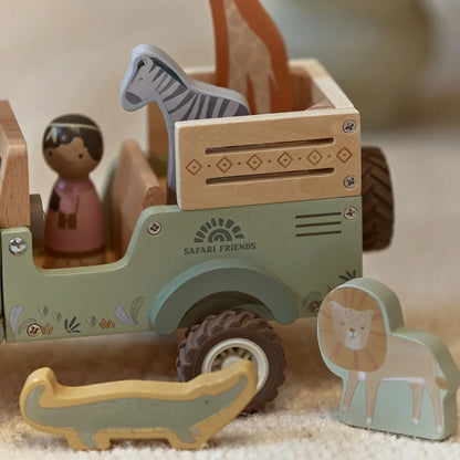 Voiture de Safari et animaux en bois - Safari Friends