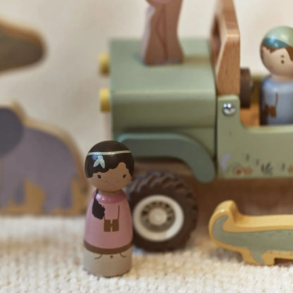 Voiture de Safari et animaux en bois - Safari Friends