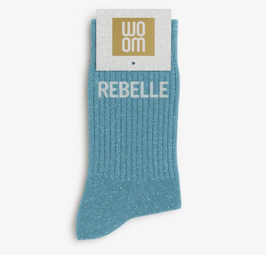 Chaussettes à paillettes - Rebelle turquoise
