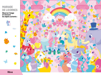 Bloc note Cherche et trouve licorne