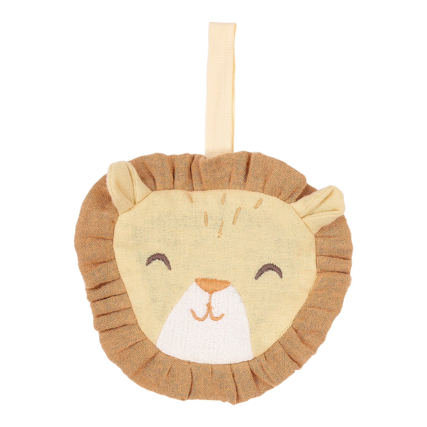 Doudou attache-tétine en gaze de coton Lion - Safari Friends