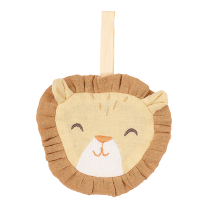 Doudou attache-tétine en gaze de coton Lion - Safari Friends