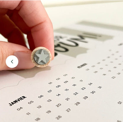 Calendrier mon coeur fait boom - rayures