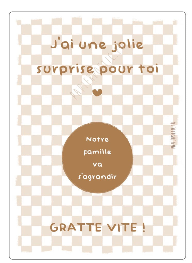 Carte À Gratter Famille Damier