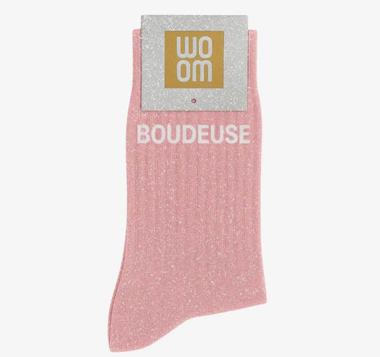 Chaussettes à paillettes - Boudeuse rose