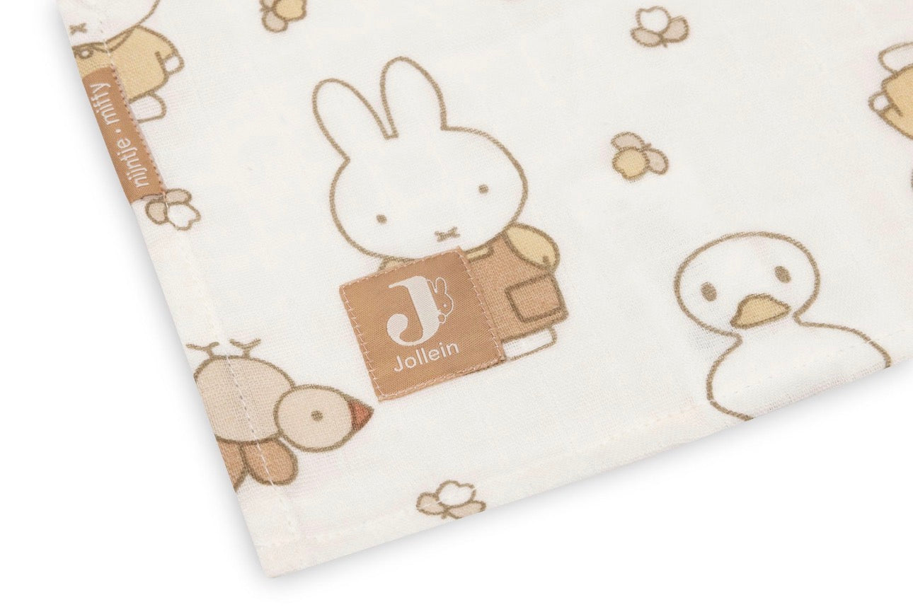 Lange Gaze de Coton 115x115cm - Miffy Family Farm - 2 Unités
