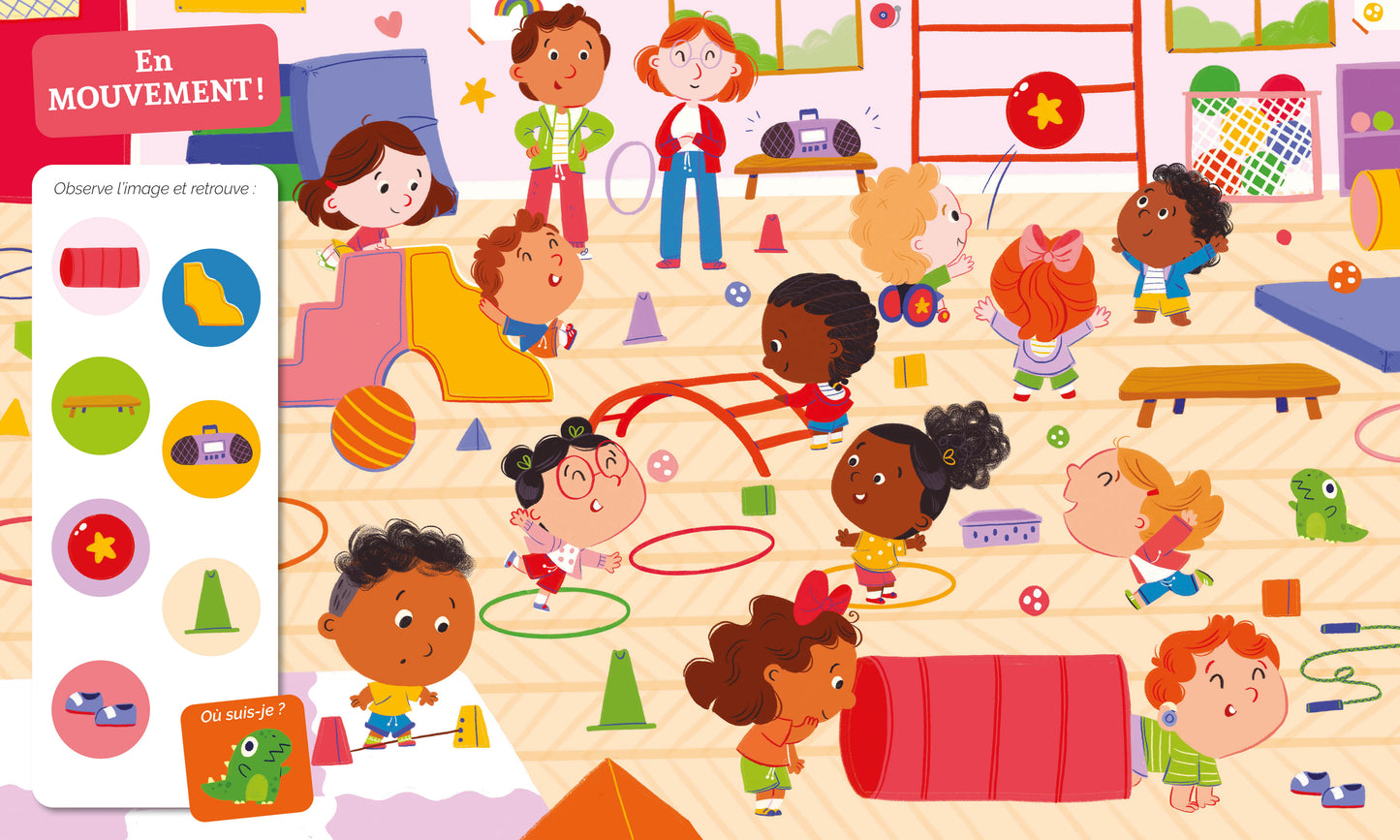 Cherche et trouve des tout-petits à la maternelle
