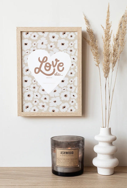 Affiche Love etc … fleurs