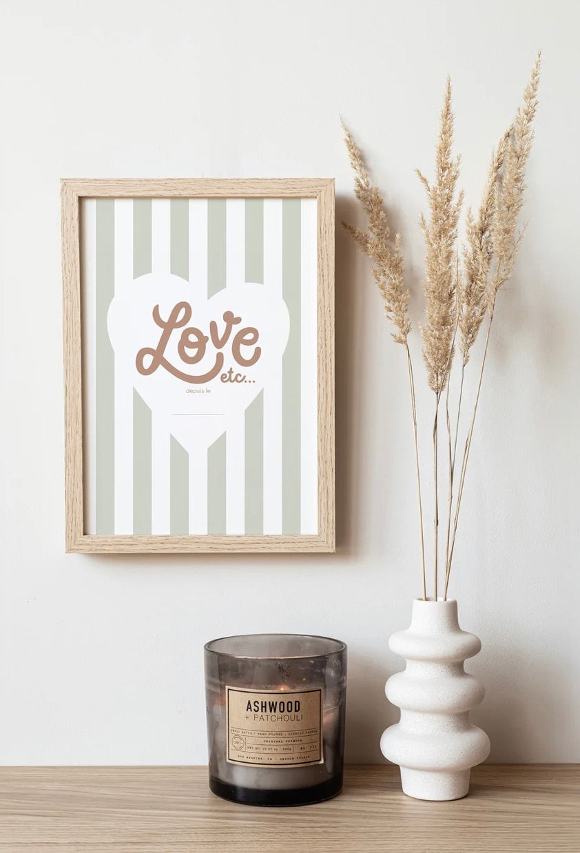Affiche Love etc … rayures