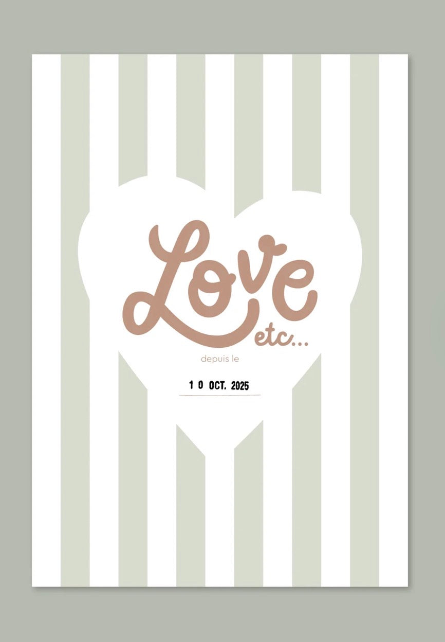 Affiche Love etc … rayures