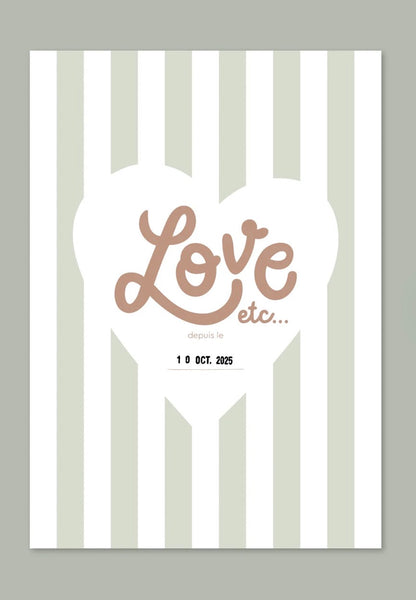 Affiche Love etc … rayures