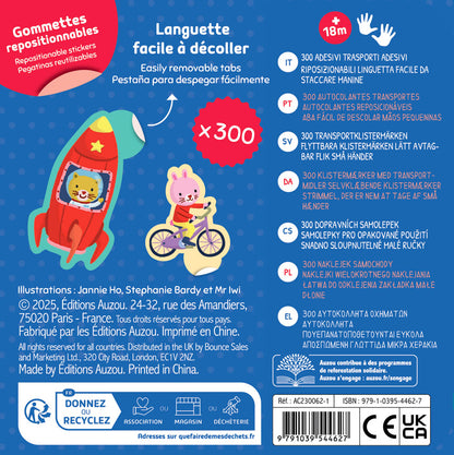 Boîte 300 gommettes métal - Transports