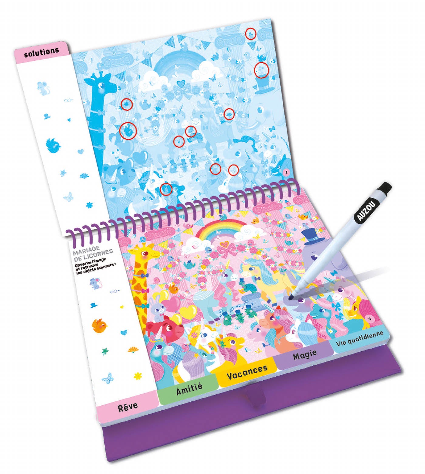 Bloc note Cherche et trouve licorne