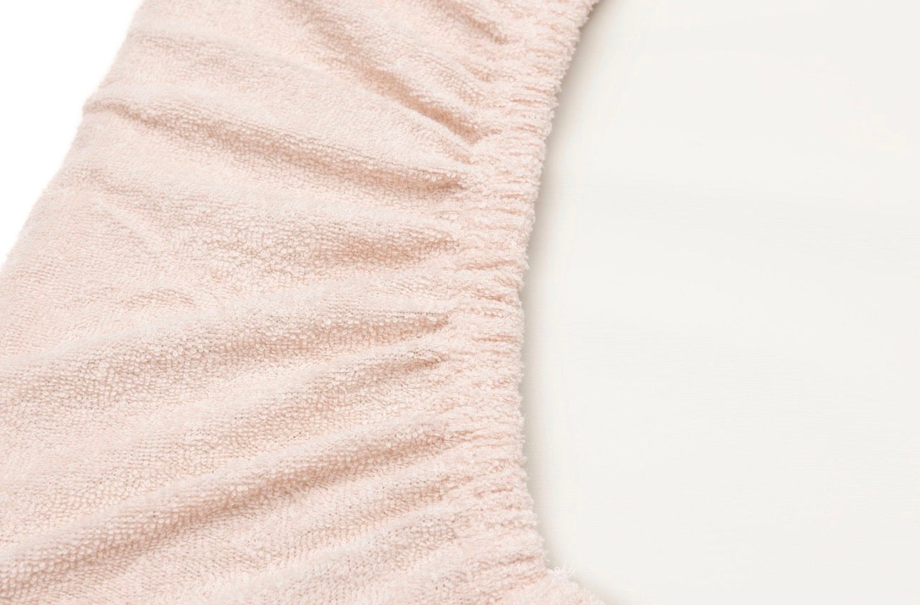 Housse Matelas à Langer Éponge Duo - rose et biscuit