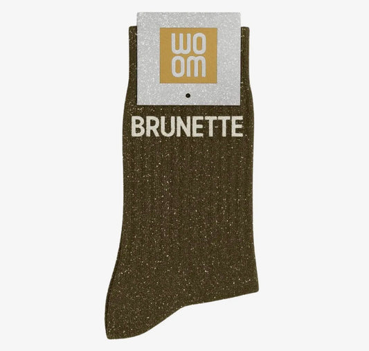 Chaussettes à paillettes - Brunette kaki