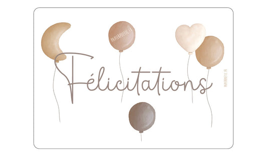 Carte Félicitations Ballon Lune