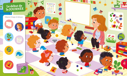 Cherche et trouve des tout-petits à la maternelle